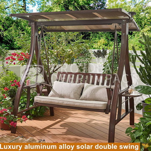 Jozl 314 Outdoor Swing Courtyard Garden Villa Hanging Chair Solar Aluminum Alloy Jozl 314 Outdoor Swing Courtyard Garden, Aluminum Patio Swing